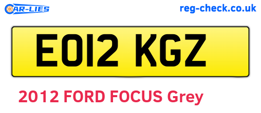 EO12KGZ are the vehicle registration plates.