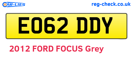 EO62DDY are the vehicle registration plates.