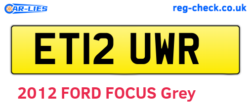ET12UWR are the vehicle registration plates.