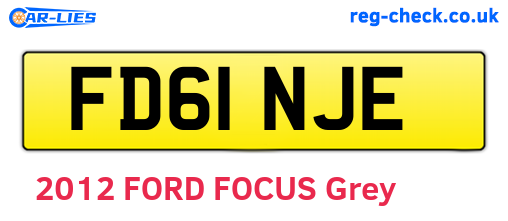 FD61NJE are the vehicle registration plates.