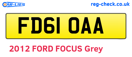 FD61OAA are the vehicle registration plates.