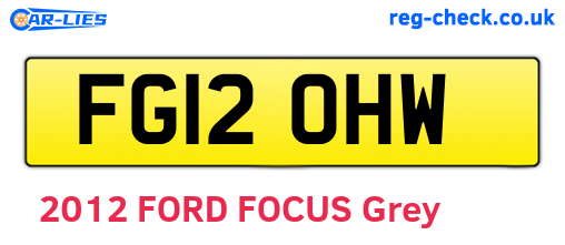 FG12OHW are the vehicle registration plates.