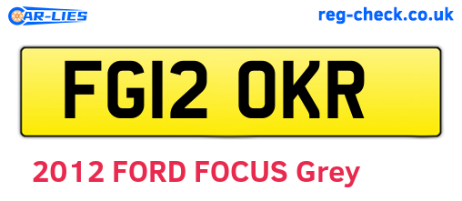 FG12OKR are the vehicle registration plates.