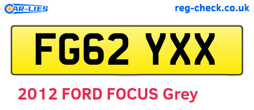 FG62YXX are the vehicle registration plates.