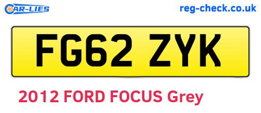 FG62ZYK are the vehicle registration plates.