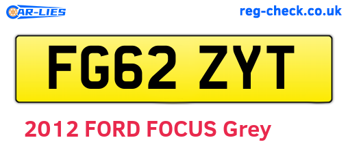 FG62ZYT are the vehicle registration plates.