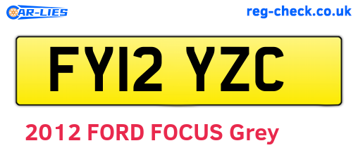 FY12YZC are the vehicle registration plates.