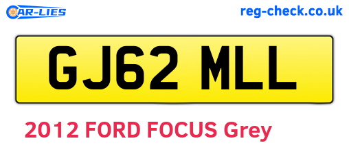GJ62MLL are the vehicle registration plates.