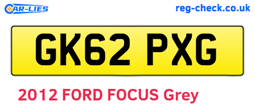 GK62PXG are the vehicle registration plates.