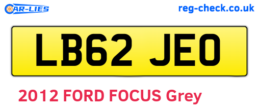 LB62JEO are the vehicle registration plates.