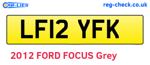 LF12YFK are the vehicle registration plates.