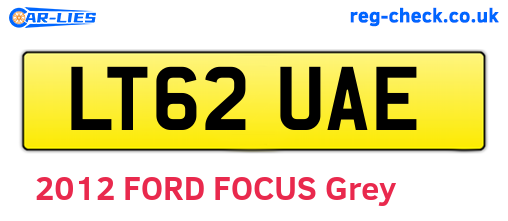 LT62UAE are the vehicle registration plates.