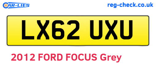 LX62UXU are the vehicle registration plates.