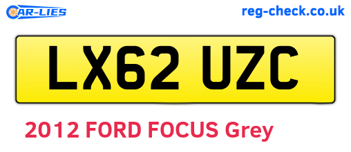 LX62UZC are the vehicle registration plates.