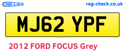 MJ62YPF are the vehicle registration plates.