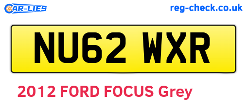 NU62WXR are the vehicle registration plates.