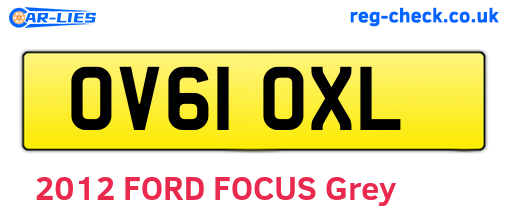 OV61OXL are the vehicle registration plates.