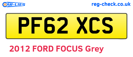 PF62XCS are the vehicle registration plates.