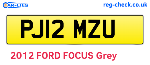 PJ12MZU are the vehicle registration plates.