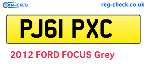 PJ61PXC are the vehicle registration plates.
