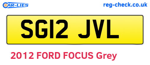SG12JVL are the vehicle registration plates.