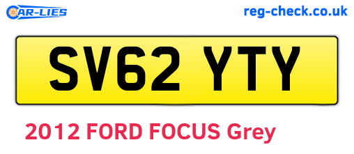 SV62YTY are the vehicle registration plates.