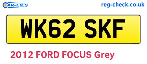 WK62SKF are the vehicle registration plates.