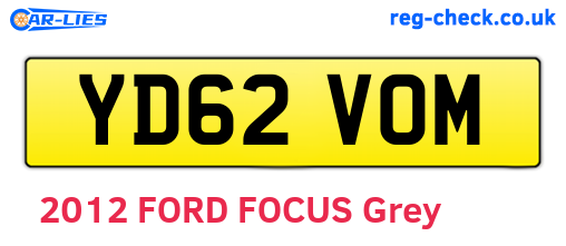 YD62VOM are the vehicle registration plates.