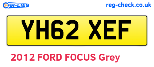 YH62XEF are the vehicle registration plates.