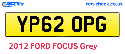 YP62OPG are the vehicle registration plates.