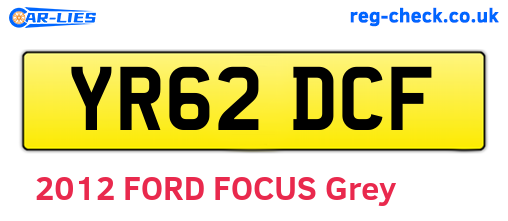 YR62DCF are the vehicle registration plates.
