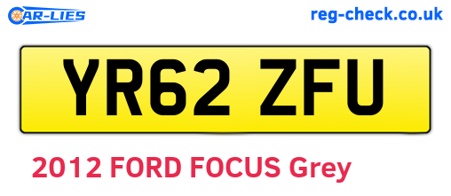 YR62ZFU are the vehicle registration plates.