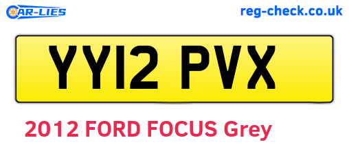 YY12PVX are the vehicle registration plates.