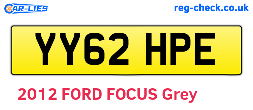 YY62HPE are the vehicle registration plates.