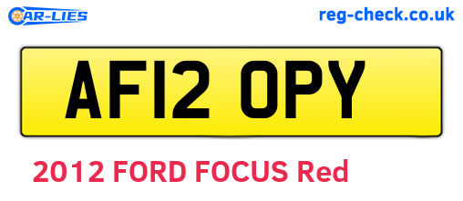 AF12OPY are the vehicle registration plates.