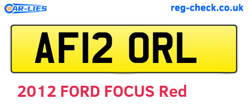 AF12ORL are the vehicle registration plates.
