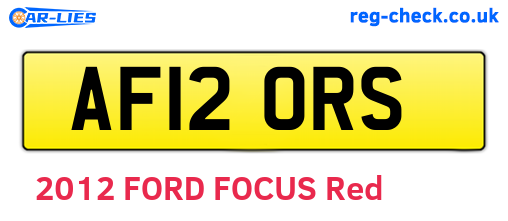 AF12ORS are the vehicle registration plates.