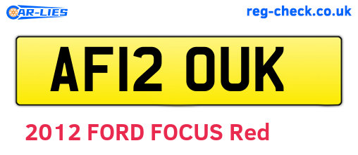 AF12OUK are the vehicle registration plates.