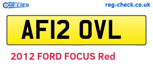 AF12OVL are the vehicle registration plates.