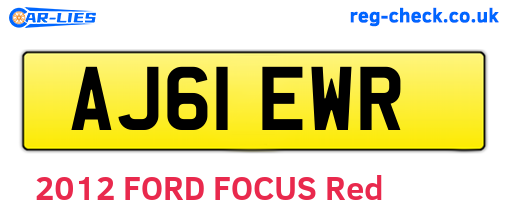 AJ61EWR are the vehicle registration plates.
