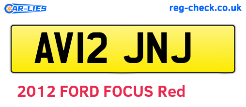 AV12JNJ are the vehicle registration plates.