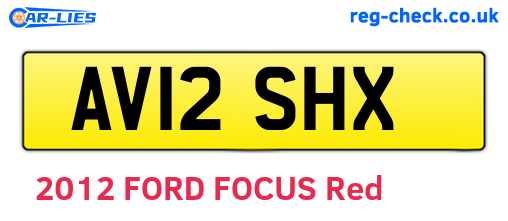 AV12SHX are the vehicle registration plates.