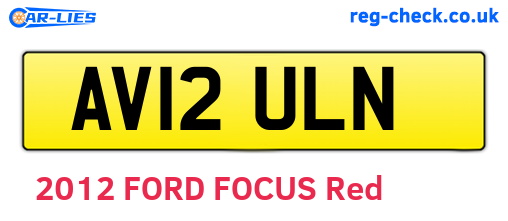 AV12ULN are the vehicle registration plates.