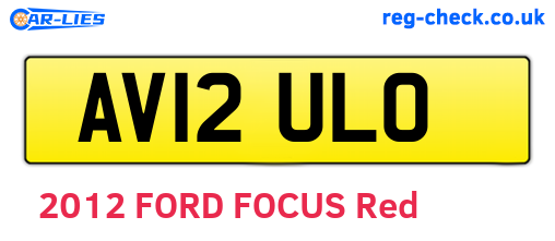 AV12ULO are the vehicle registration plates.