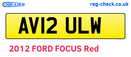 AV12ULW are the vehicle registration plates.