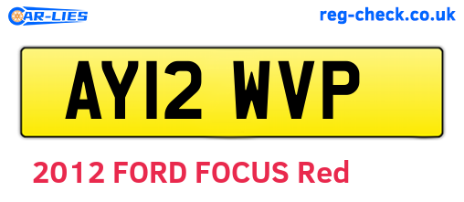 AY12WVP are the vehicle registration plates.