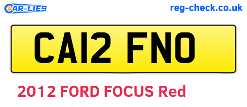 CA12FNO are the vehicle registration plates.