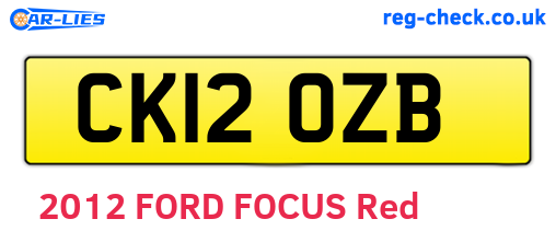 CK12OZB are the vehicle registration plates.
