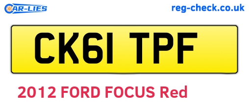 CK61TPF are the vehicle registration plates.