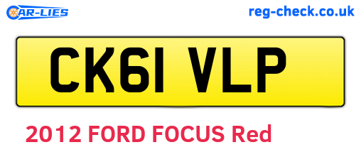 CK61VLP are the vehicle registration plates.